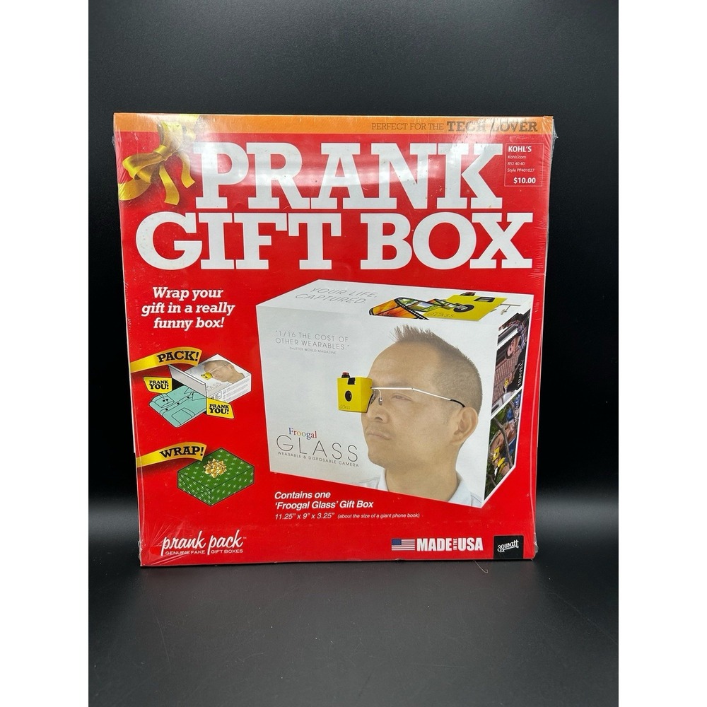 Lot Of 2 Froogal Glass Prank Fake Gag Gift Box For the Tech Lover! NEW 11"